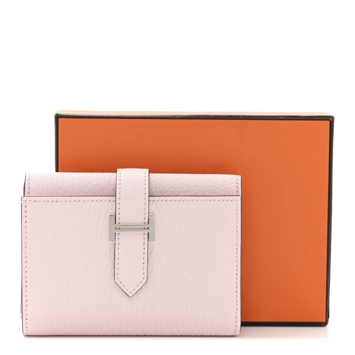 Hermes Chevre Mysore Tri-Fold Compact Bearn Wallet Rose Darling 7 of 7