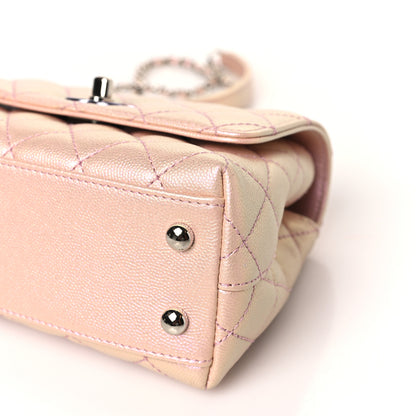 Chanel Iridescent Caviar Quilted Extra Mini Coco Handle Flap Light Pink 9 of 10