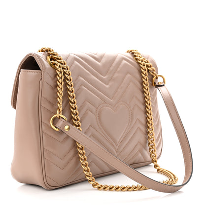 Gucci Calfskin Matelasse Medium GG Marmont Shoulder Bag Porcelain Rose 3 of 12