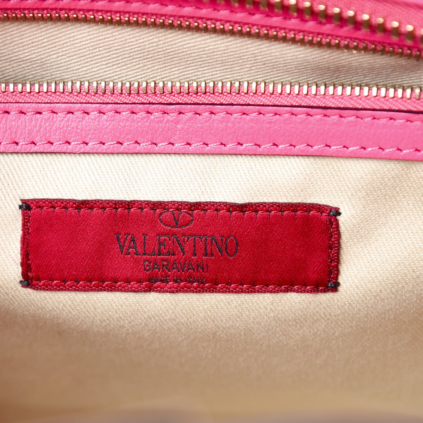 Vitello Rockstud Double Handle Tote Fuxia Fluo