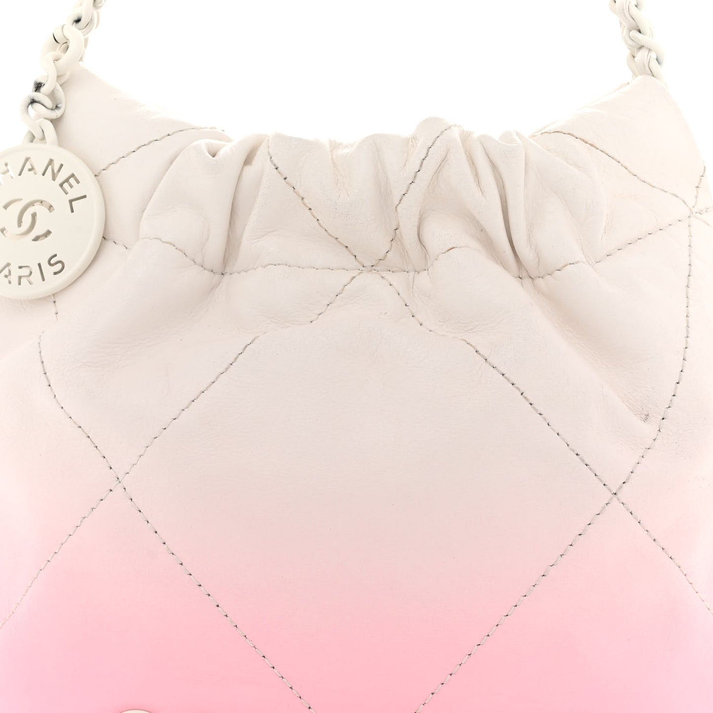 Patent Gradient Calfskin Quilted Mini Chanel 22 White Light Pink