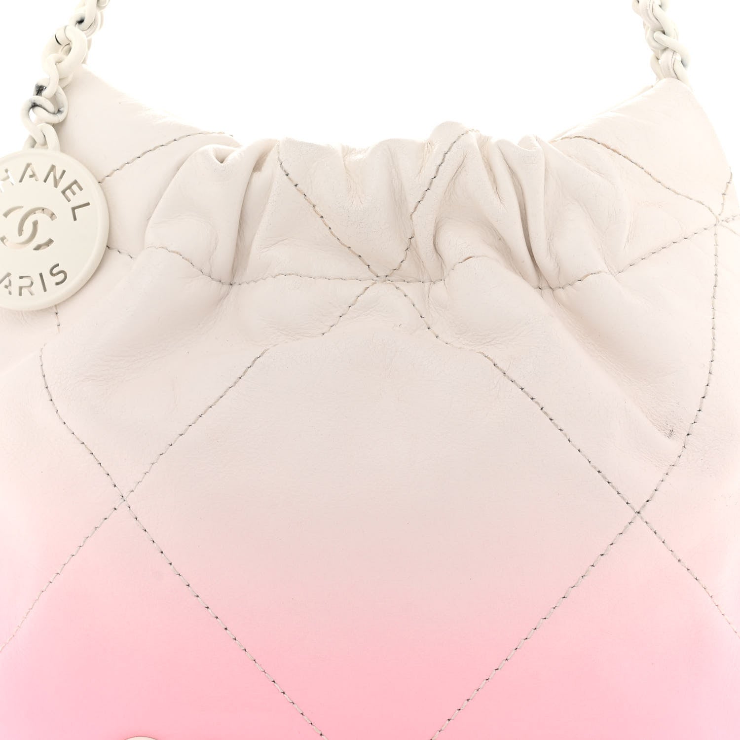 Chanel Patent Gradient Calfskin Quilted Mini Chanel 22 White Light Pink 8 of 12