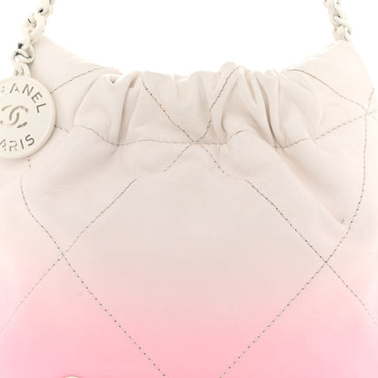 Chanel Patent Gradient Calfskin Quilted Mini Chanel 22 White Light Pink 8 of 12