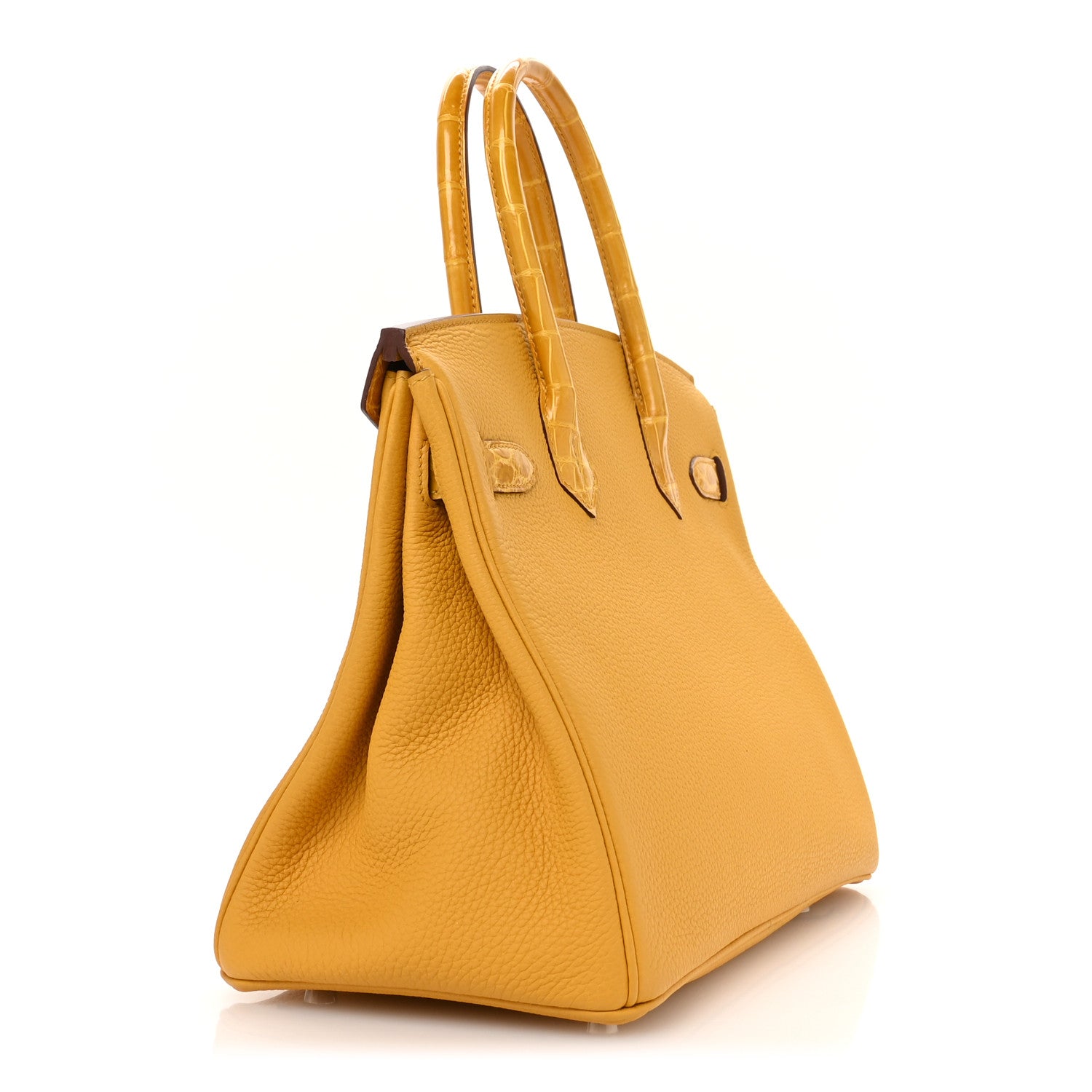 Hermes Togo Shiny Niloticus Crocodile Birkin Touch 30 Jaune Ambre 3 of 11