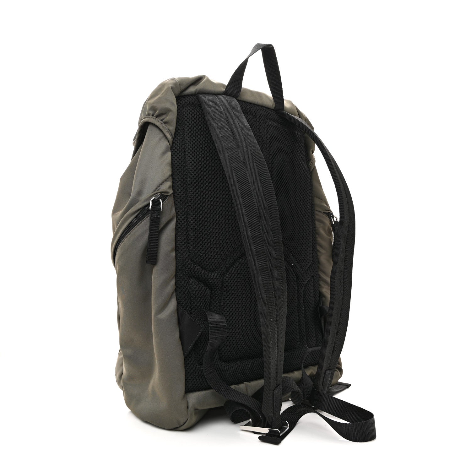 Prada Tessuto Nylon Montagna Double Buckle Backpack Militare 3 of 11
