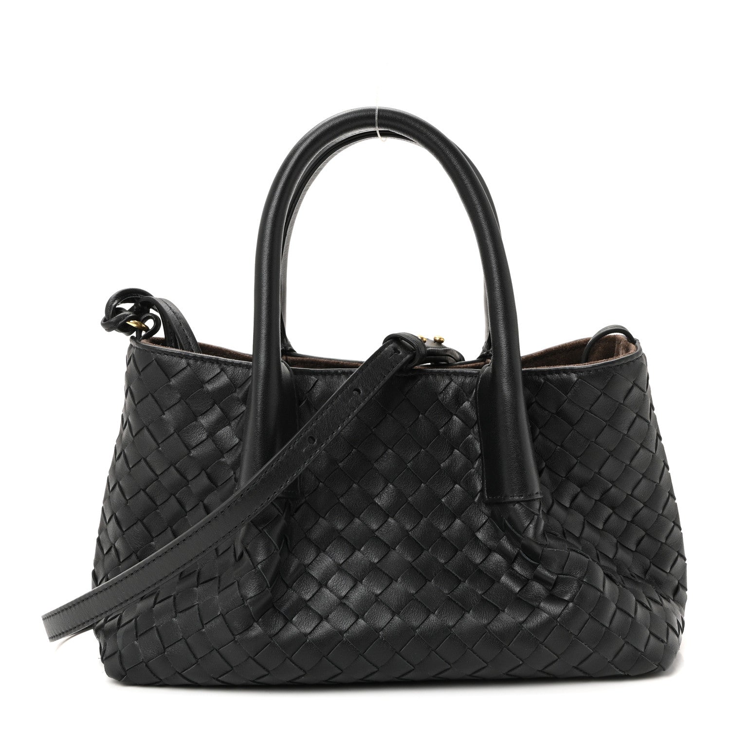 Bottega Veneta Calfskin Intrecciato Small Pinacoteca Tote Black Fondant 1 of 17