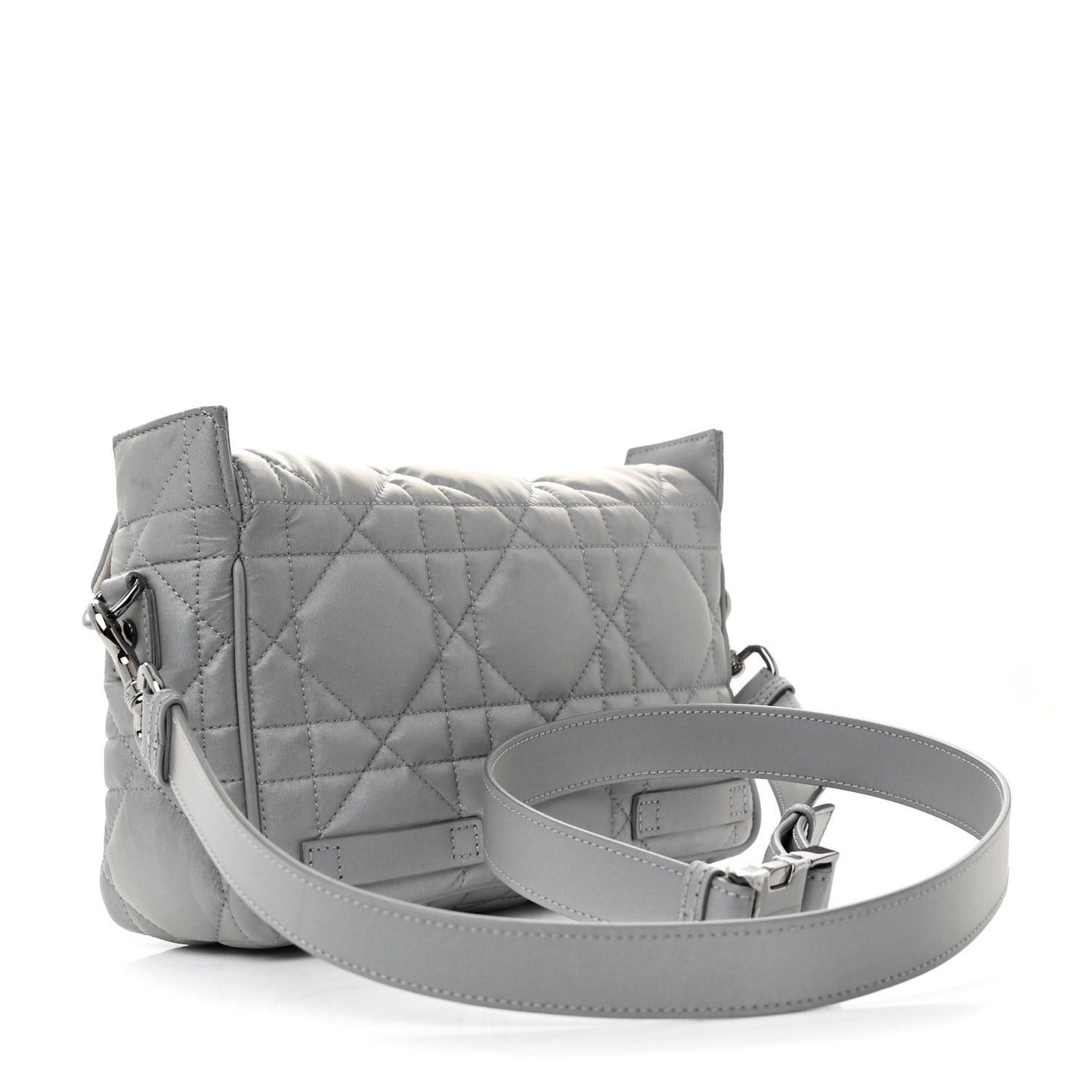 Calfskin Macrocannage Small Diorcamp Messenger Argent