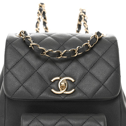 Chanel Shiny Caviar Quilted Pockets Drawstring Backpack Grey 5 of 10