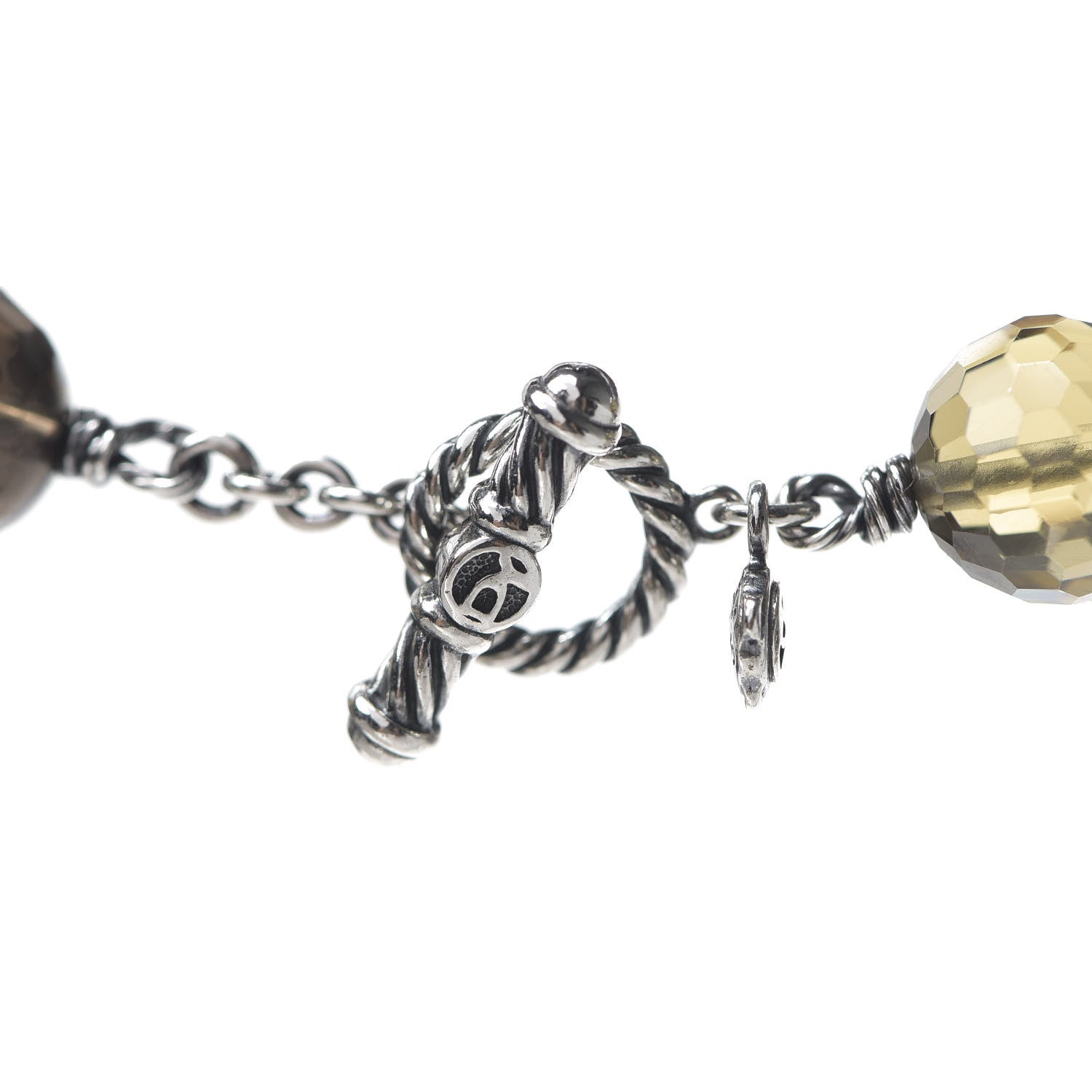 David Yurman Sterling Silver Citrine Smoky Quartz Prasiolite Bijoux Necklace 3 of 4