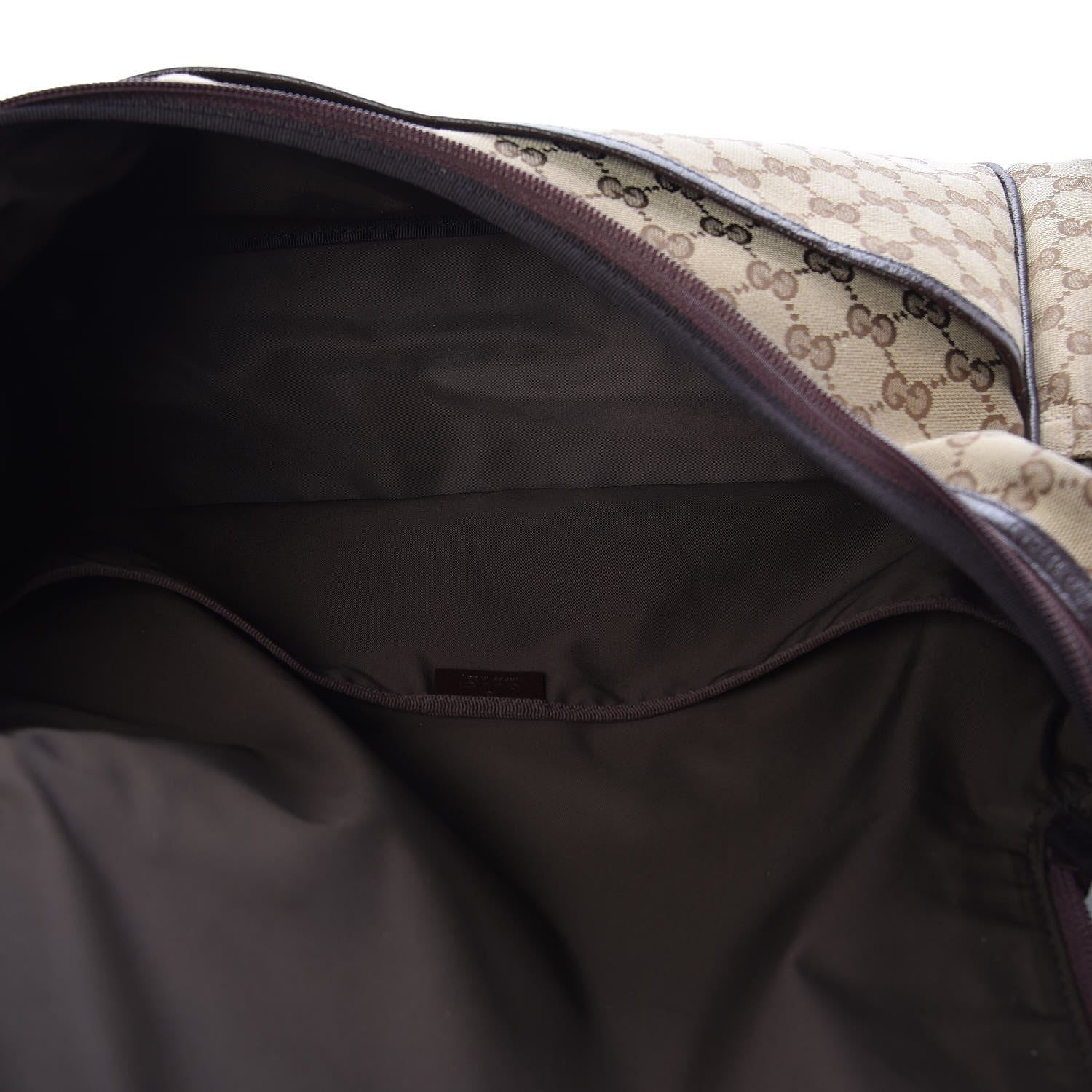 Gucci Monogram Natural Pigskin Large Diaper Bag Beige Ebony Cocoa Dark Chocolate 5 of 8