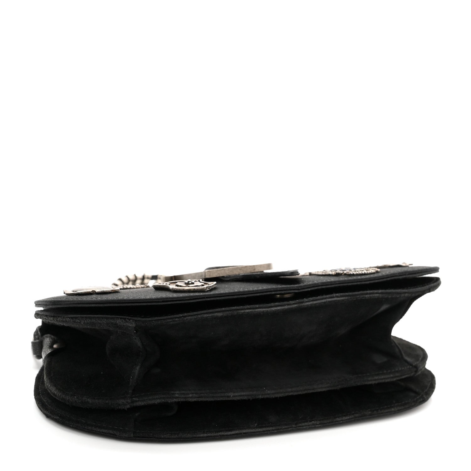 Christian Dior Satin Suede Charms Bag Black 4 of 9