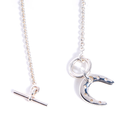 Hermes Sterling Silver Horseshoe Toggle Necklace 4 of 7