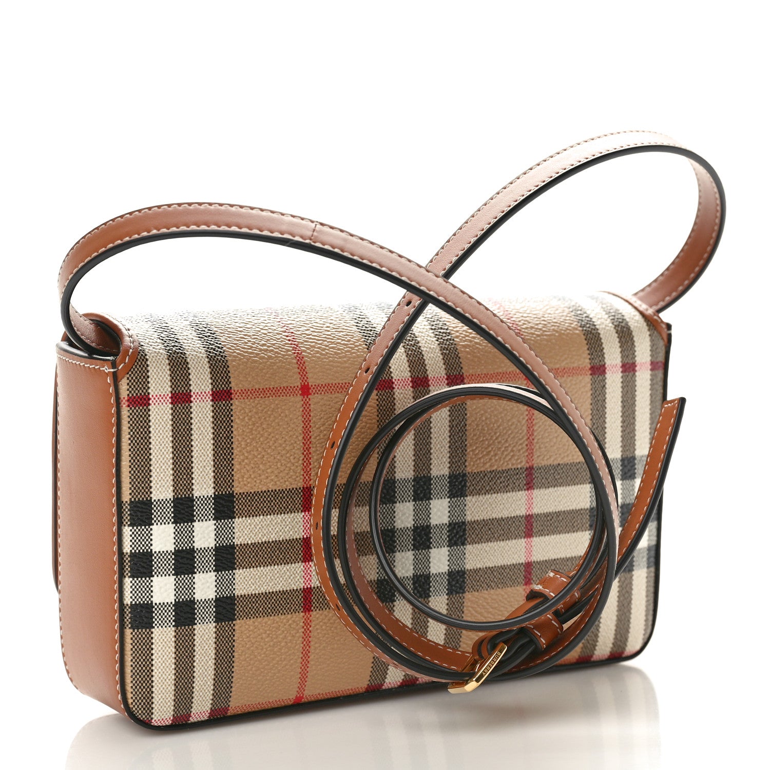 Burberry E-Canvas Vintage Check Hampshire Crossbody Archive Beige 2 of 9
