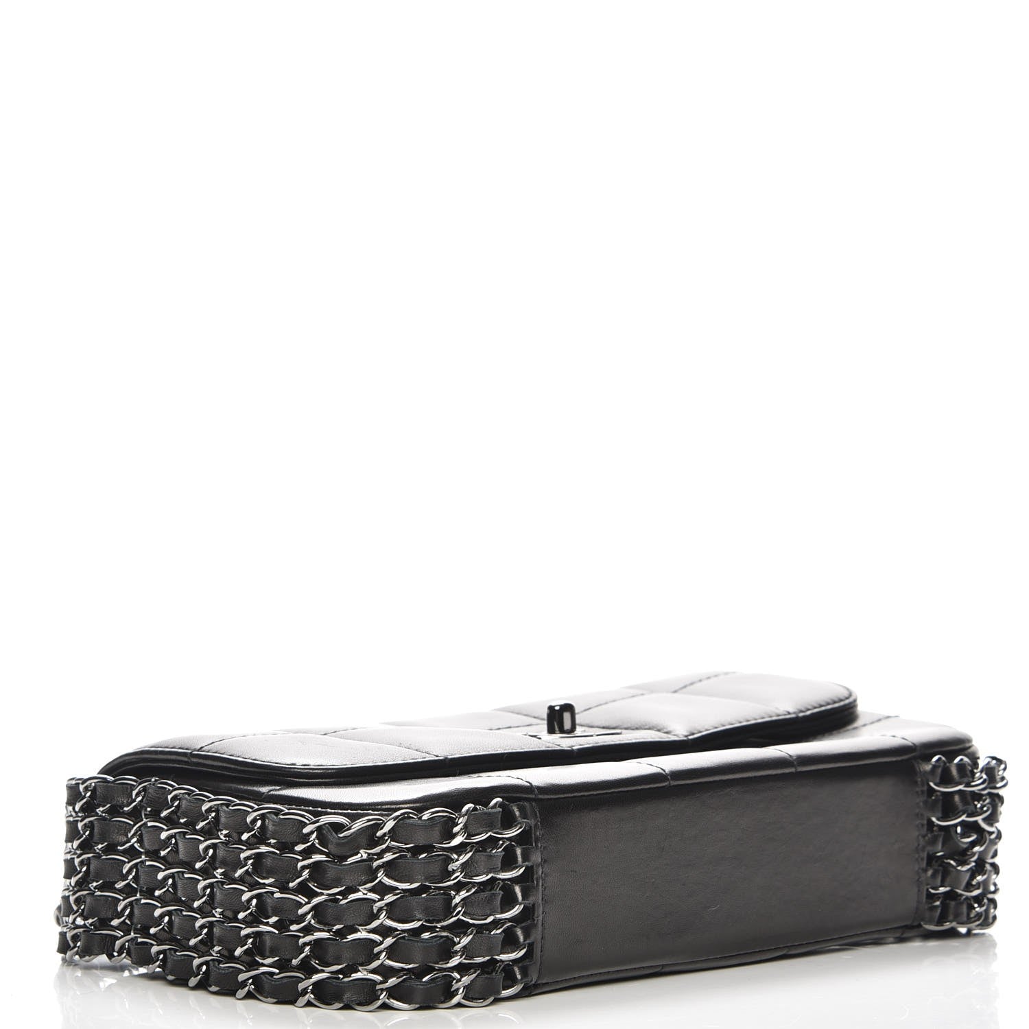 Chanel Chocolate Bar Quilted Lambskin 5 Chain Flap Black 4 of 8