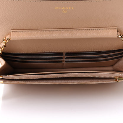 Chanel Caviar Quilted Wallet On Chain WOC Beige 5 of 11