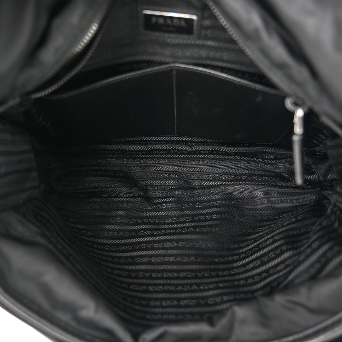 Tessuto Nylon Saffiano Large Double Snap Buckle Messenger Bag Black