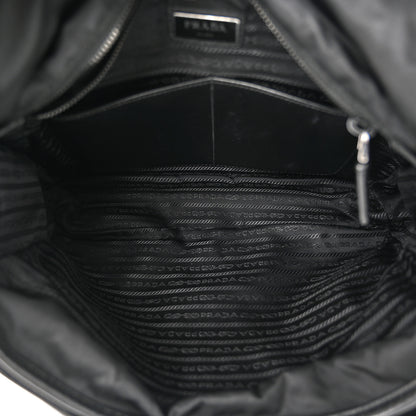 Prada Tessuto Nylon Saffiano Large Double Snap Buckle Messenger Bag Black 5 of 11