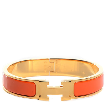 Hermes Enamel Narrow Clic Clac H Bracelet PM Orange 1 of 5