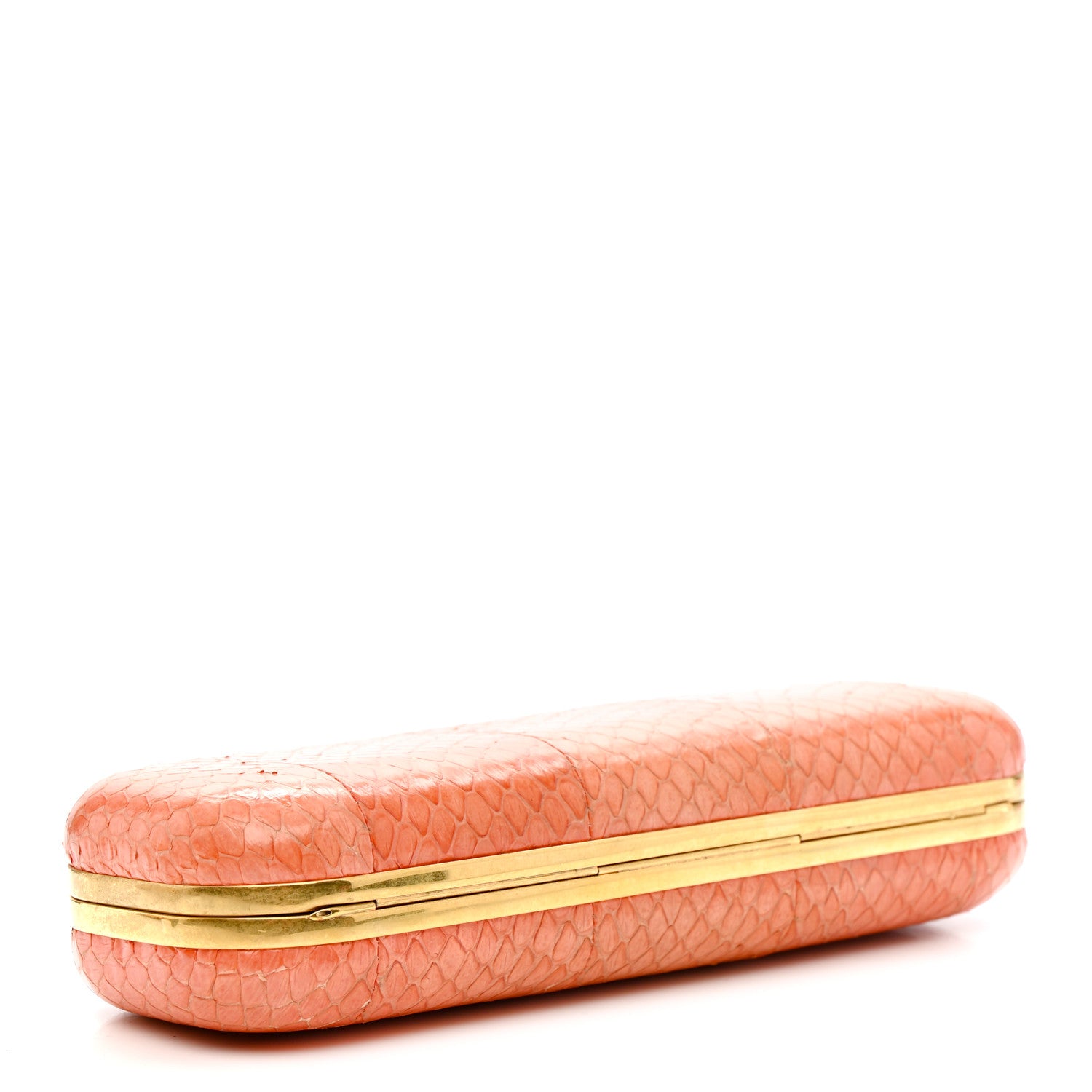 Alexander McQueen Snakeskin Knuckle Box Clutch Orange 4 of 13