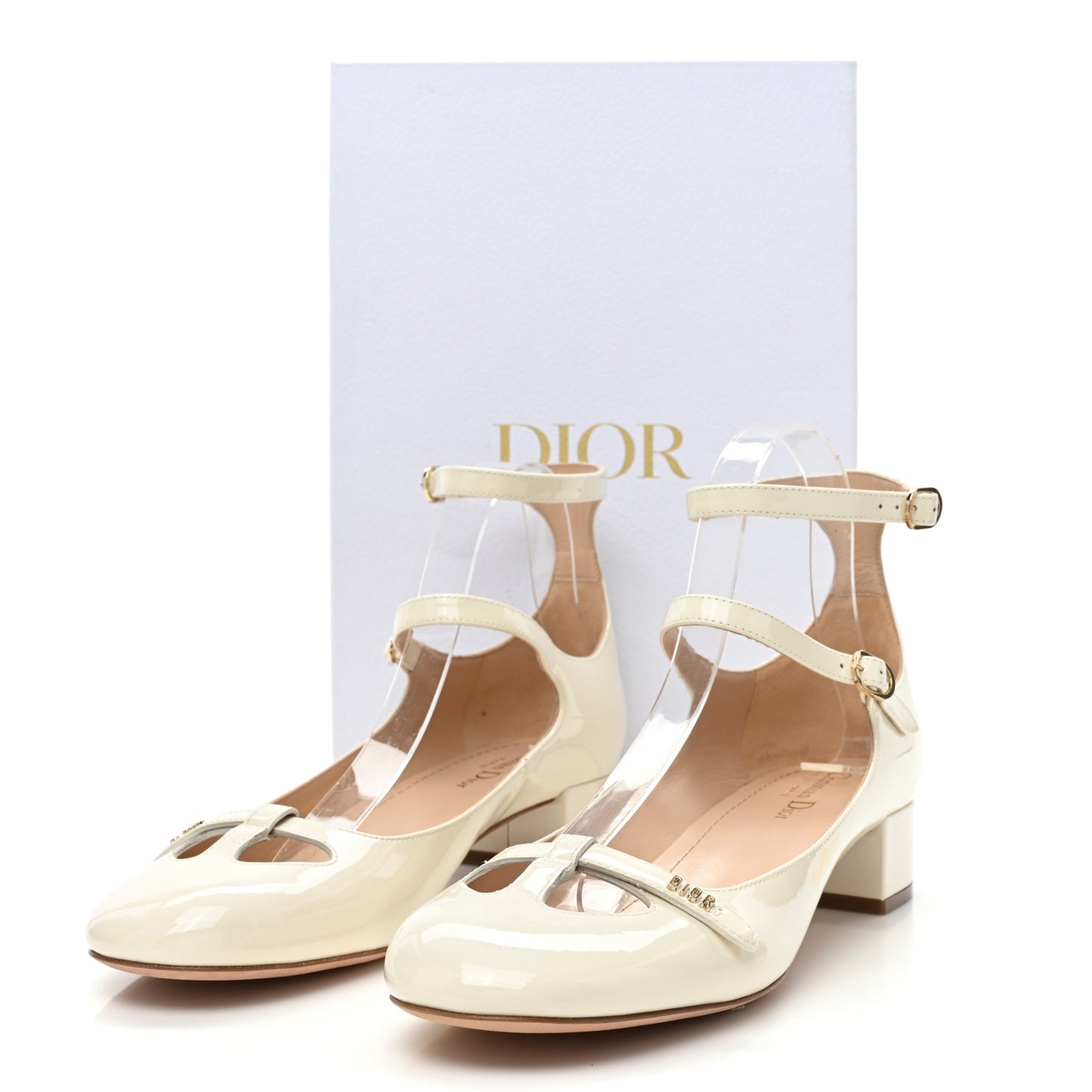 Patent Calfskin Aime Ballet Flats 40 White
