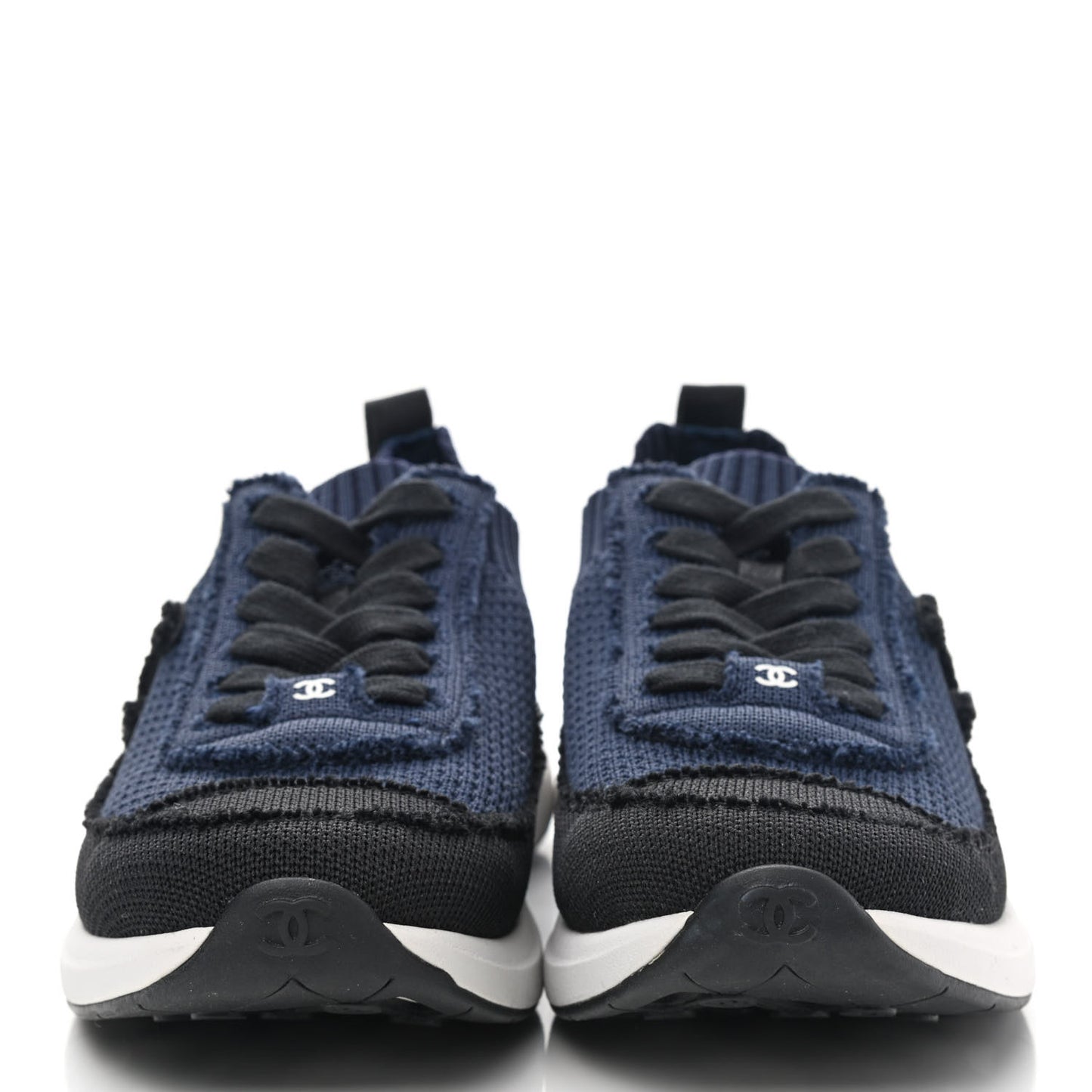 Fabric Logo Sneakers 36 Navy Black