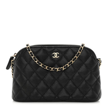 FASHIONPHILE Caviar Quilted Classic Clutch with Chain Black 1 of 10