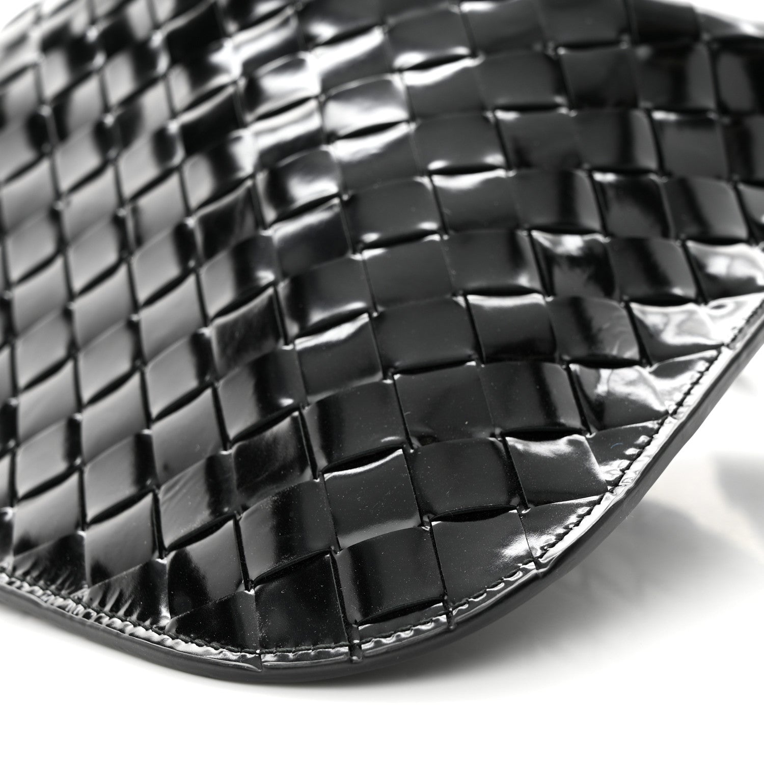 Bottega Veneta Patent Intrecciato Shoulder Bag Black 9 of 12