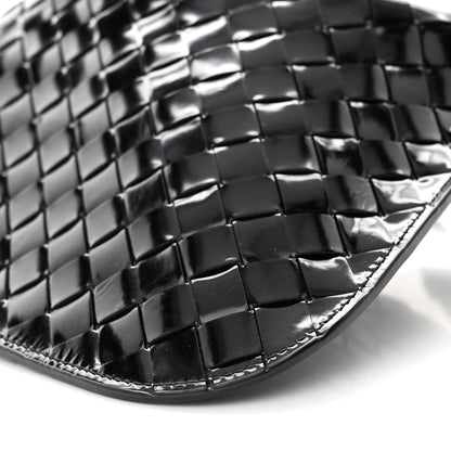 Bottega Veneta Patent Intrecciato Shoulder Bag Black 9 of 12