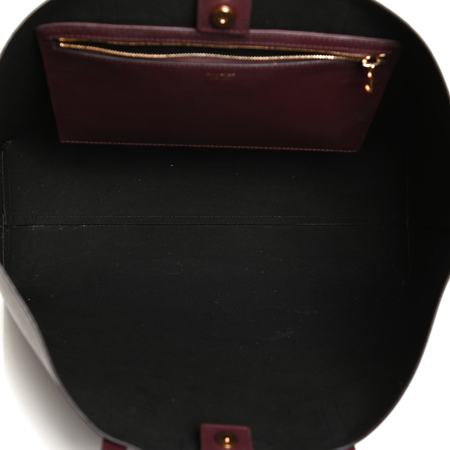 Grained Calfskin Small T Tote Bordeaux