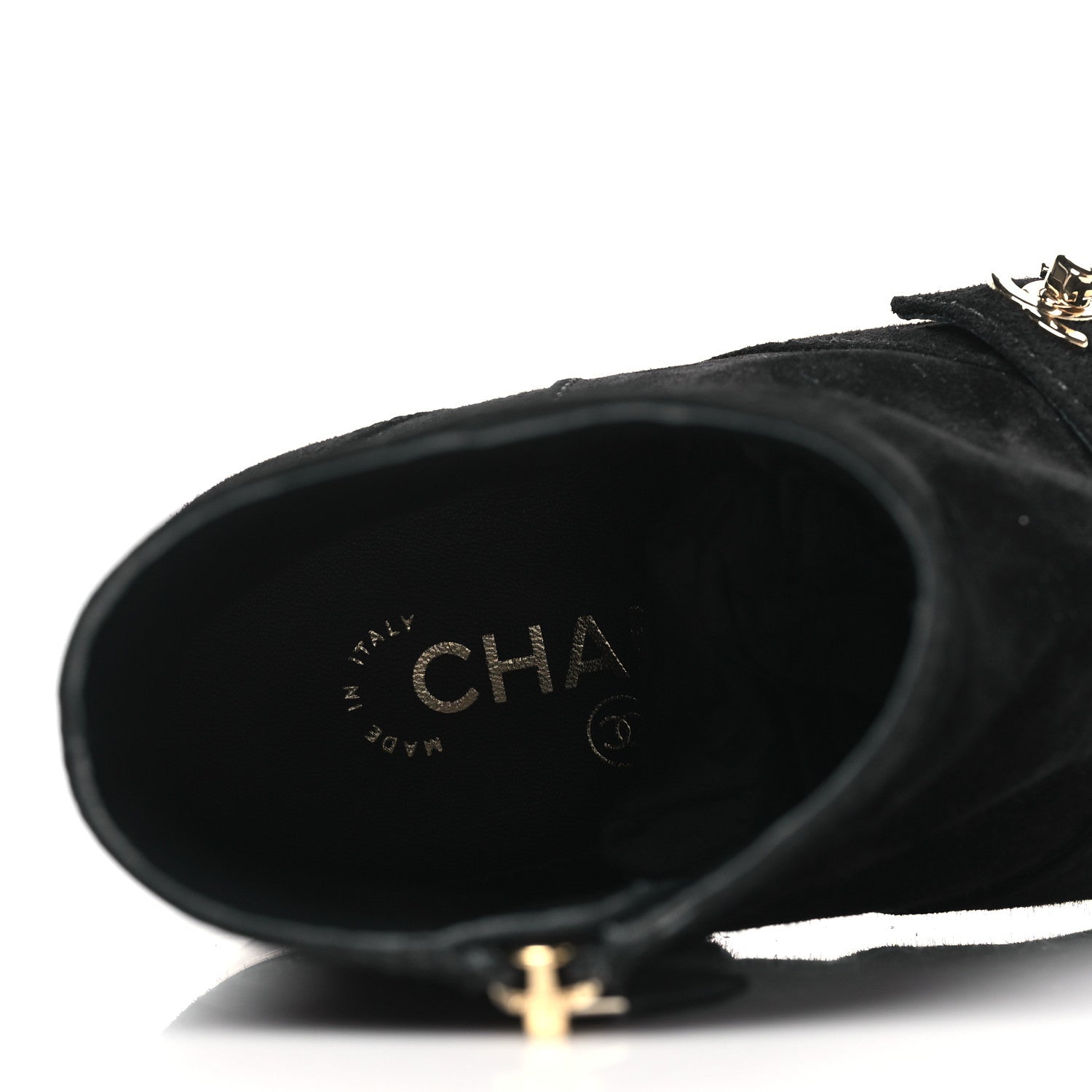 Chanel Suede Calfskin CC Turnlock Short Boots 36 Black 7 of 9