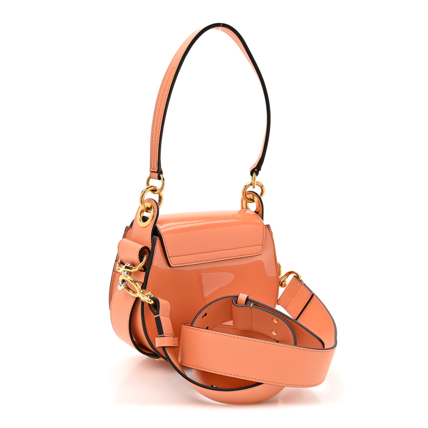 Chloe Patent Calfskin Small Tess Bag Canyon Sunset 2 of 11