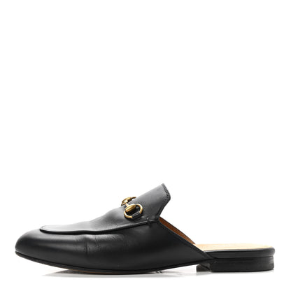 Gucci Calfskin Womens Princetown Slippers 37.5 Black 1 of 8