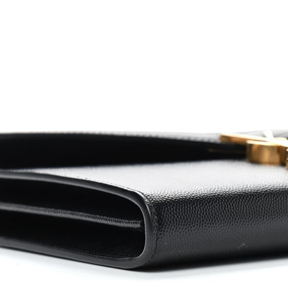 Saint Laurent Grain De Poudre Monogram Cassandra Chain Wallet Black 8 of 9