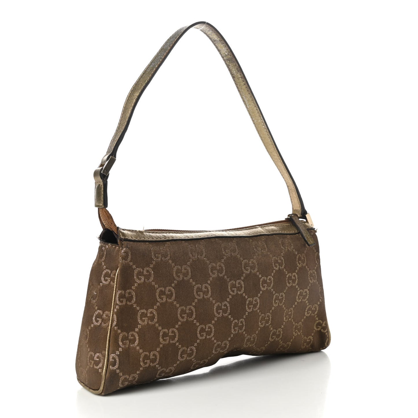 Satin Monogram D Ring Cosmetic Case Metallic Bronze