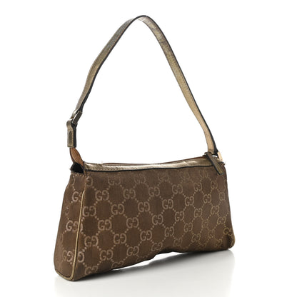 Gucci Satin Monogram D Ring Cosmetic Case Metallic Bronze 2 of 12