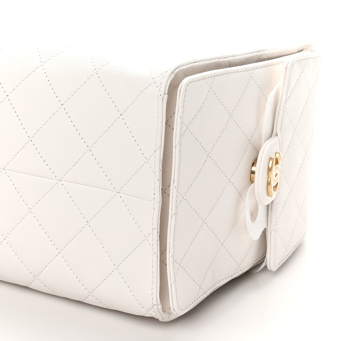 Caviar Quilted Medium Chanel 25 Handbag White