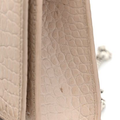 Saint Laurent Calfskin Crocodile Embossed Small Classic Monogram Kate Tassel Satchel Crema Soft 16 of 21