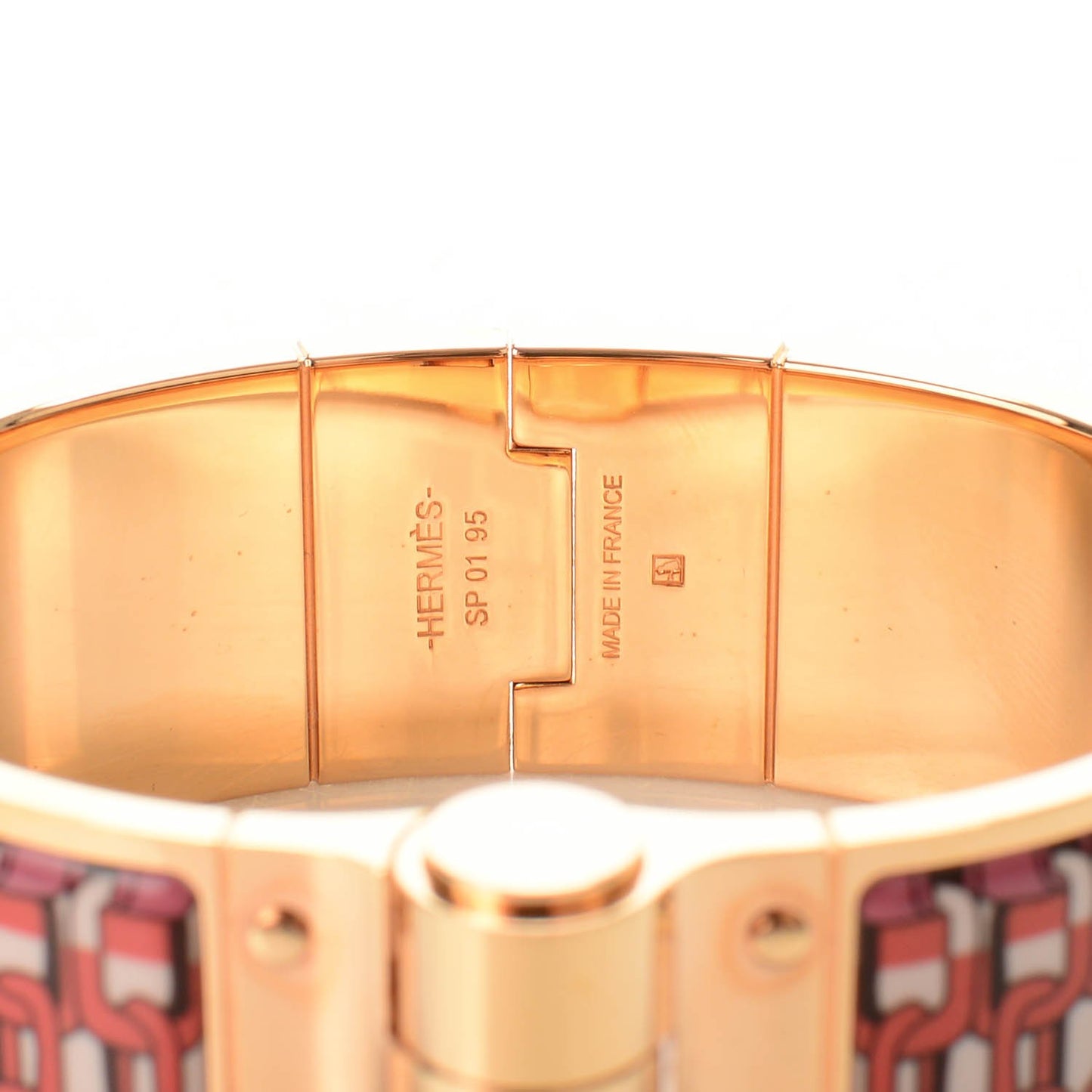 Enamel Printed Wide Hinged Bracelet