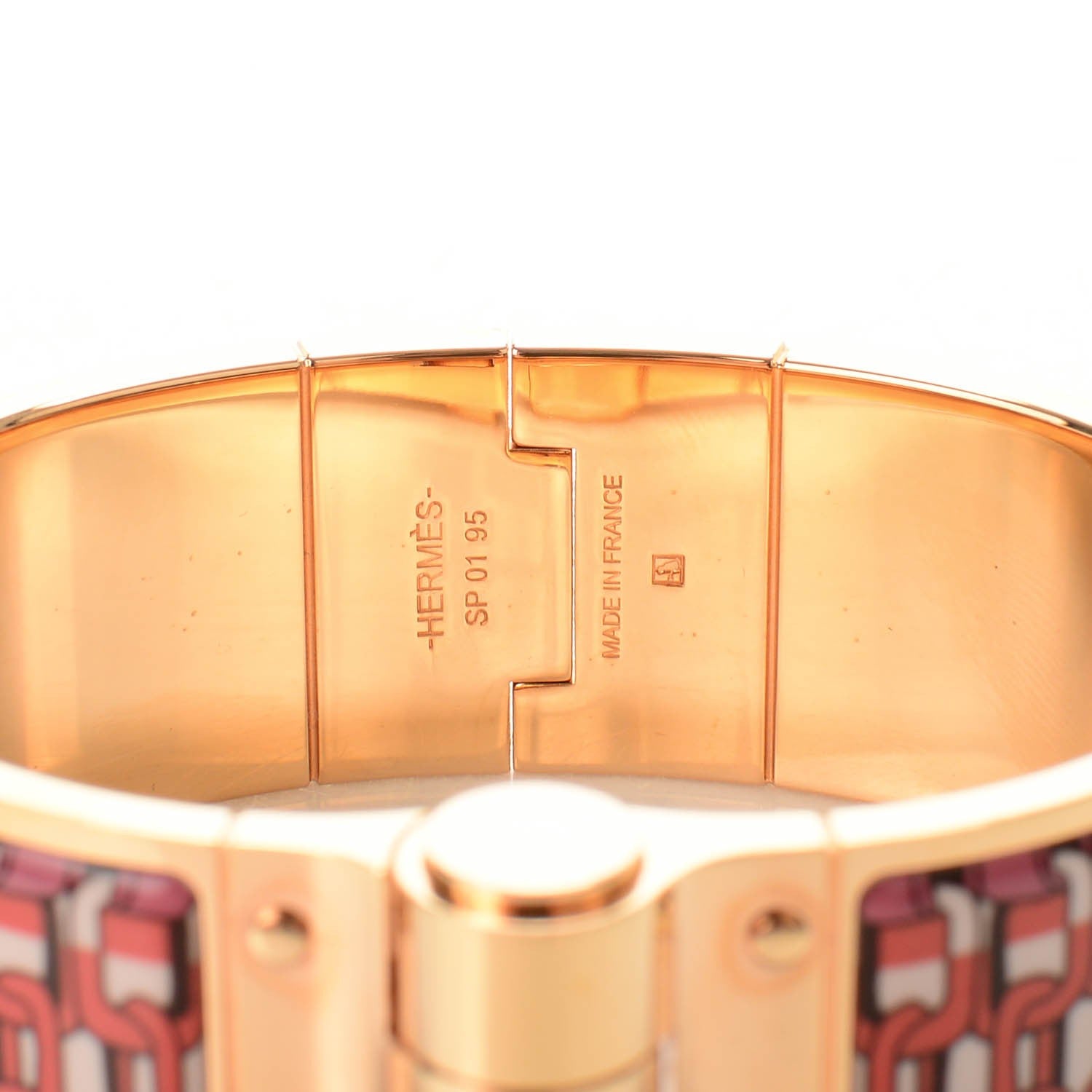 Hermes Enamel Printed Wide Hinged Bracelet 3 of 5