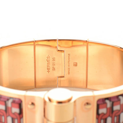 Hermes Enamel Printed Wide Hinged Bracelet 3 of 5