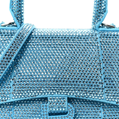 Balenciaga Strass Suede Hourglass Top Handle Bag XS Light Blue 8 of 12