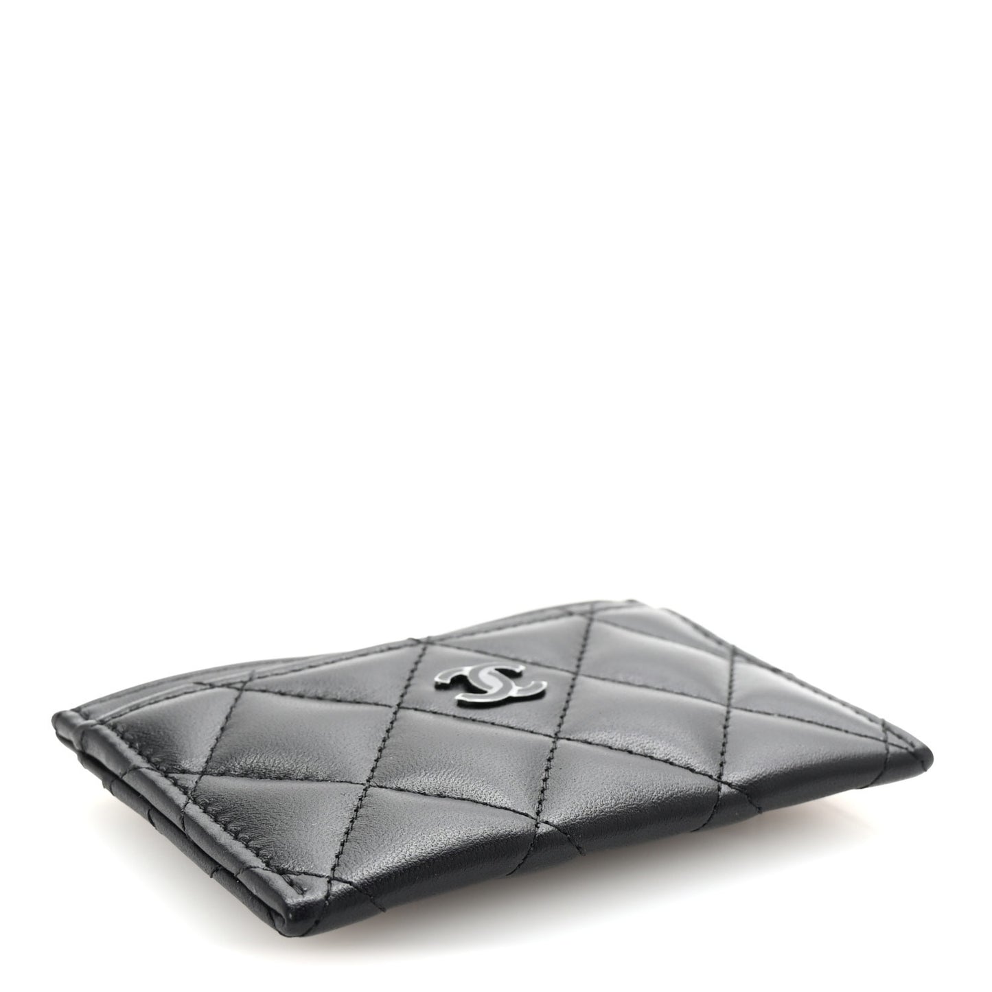 Lambskin Quilted Card Holder So Black