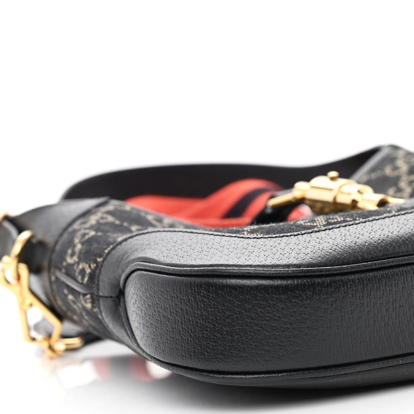 Jacquard Denim GG Monogram Small Jackie 1961 Hobo Black Ivory