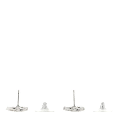 Chanel Crystal Timeless CC Earrings Silver 3 of 4