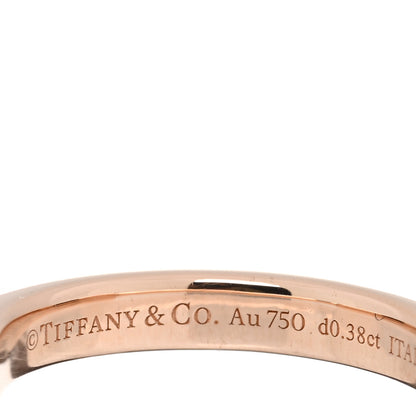 Tiffany 18K Rose Gold Diamond Lock Pave Ring 54 7 5 of 5
