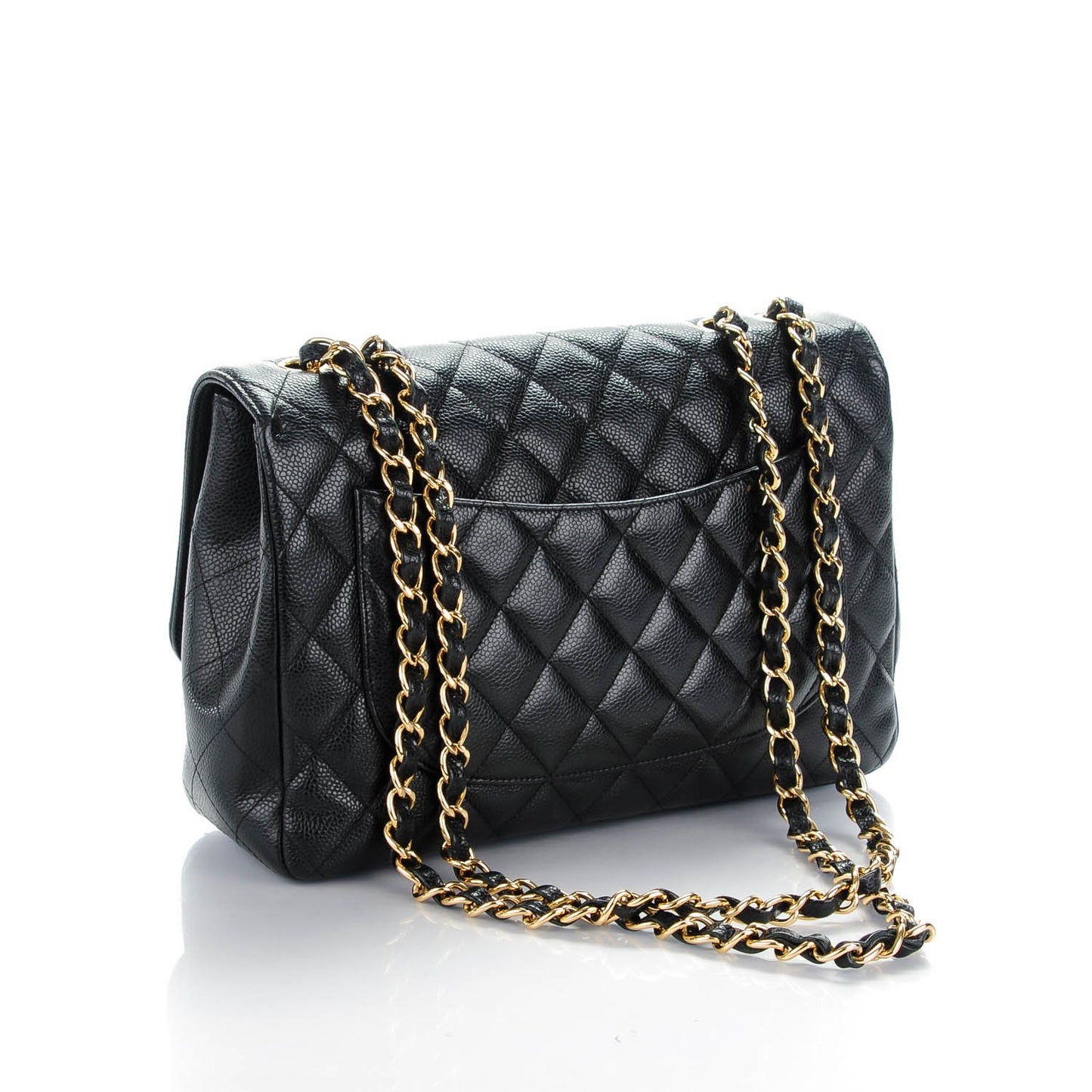 Caviar Quilted Jumbo Single Flap Black