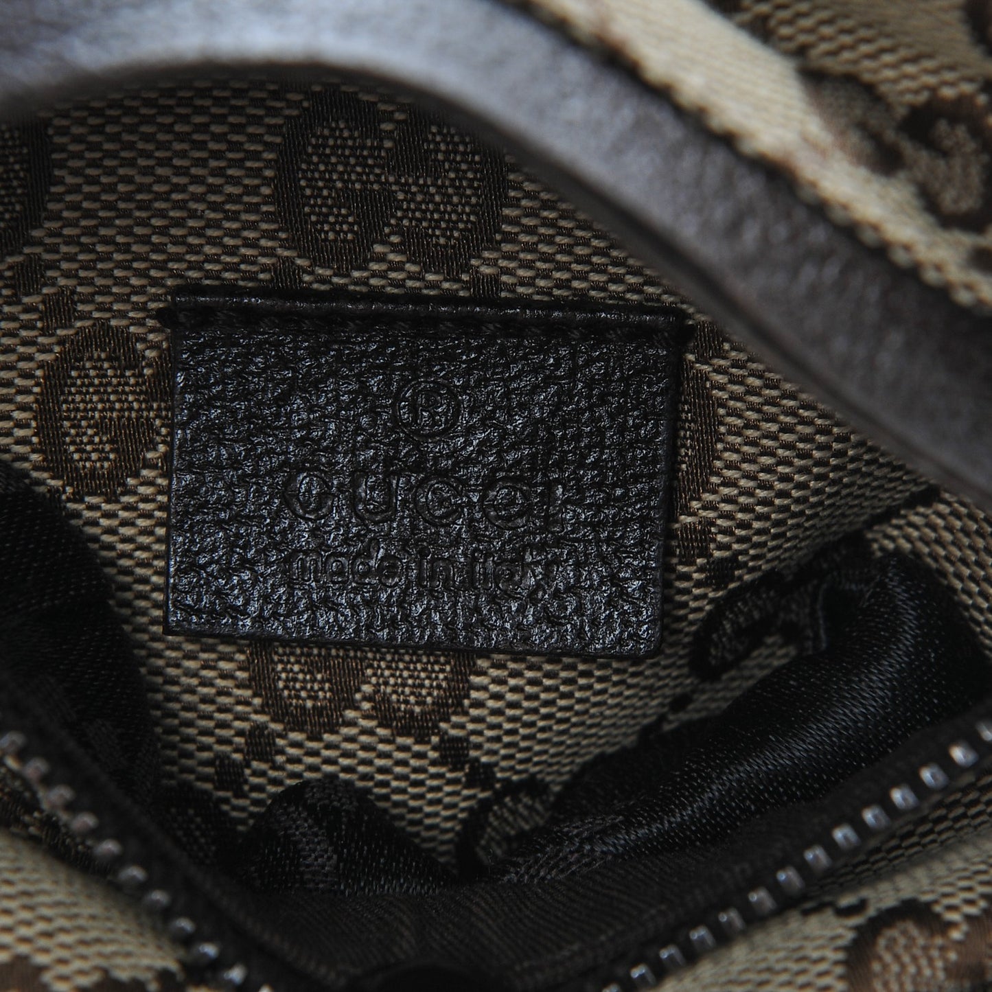 GG Monogram Double Pocket Belt Bag Dark Brown