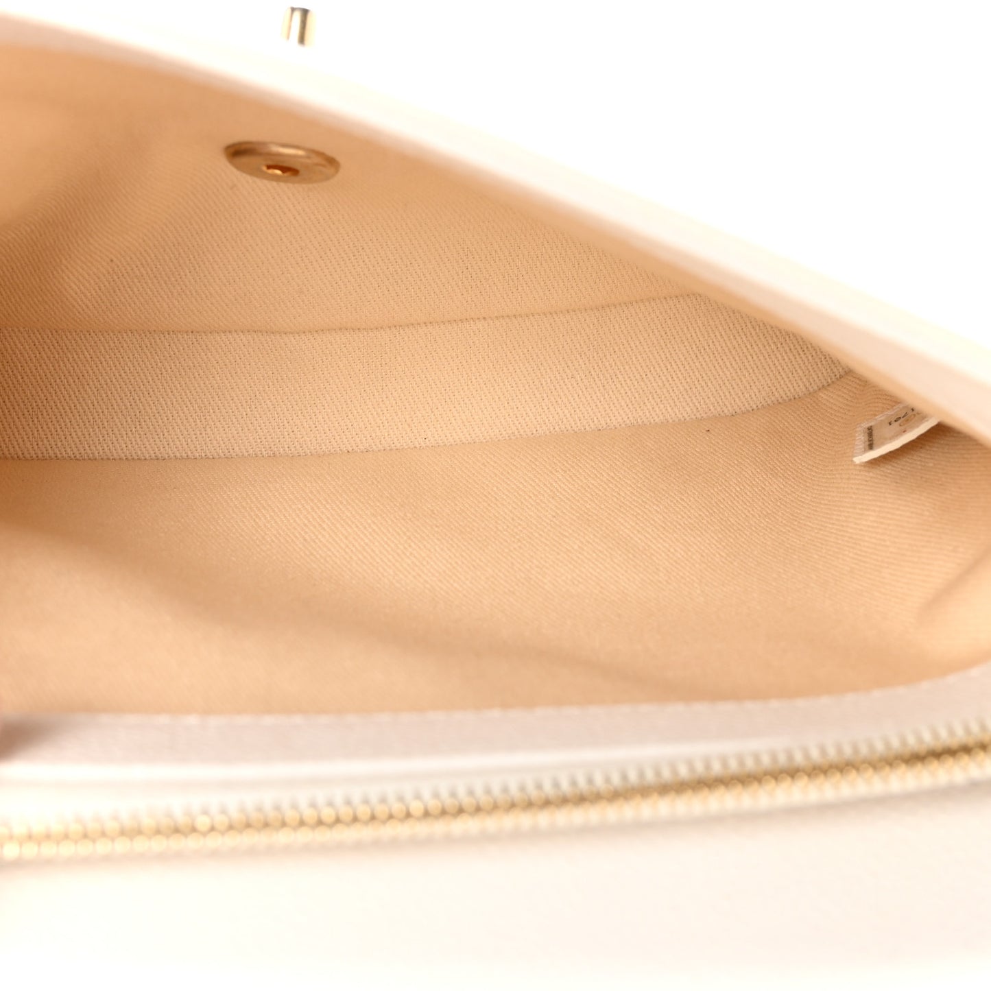 Grained Calfskin Small Stitched Flap White