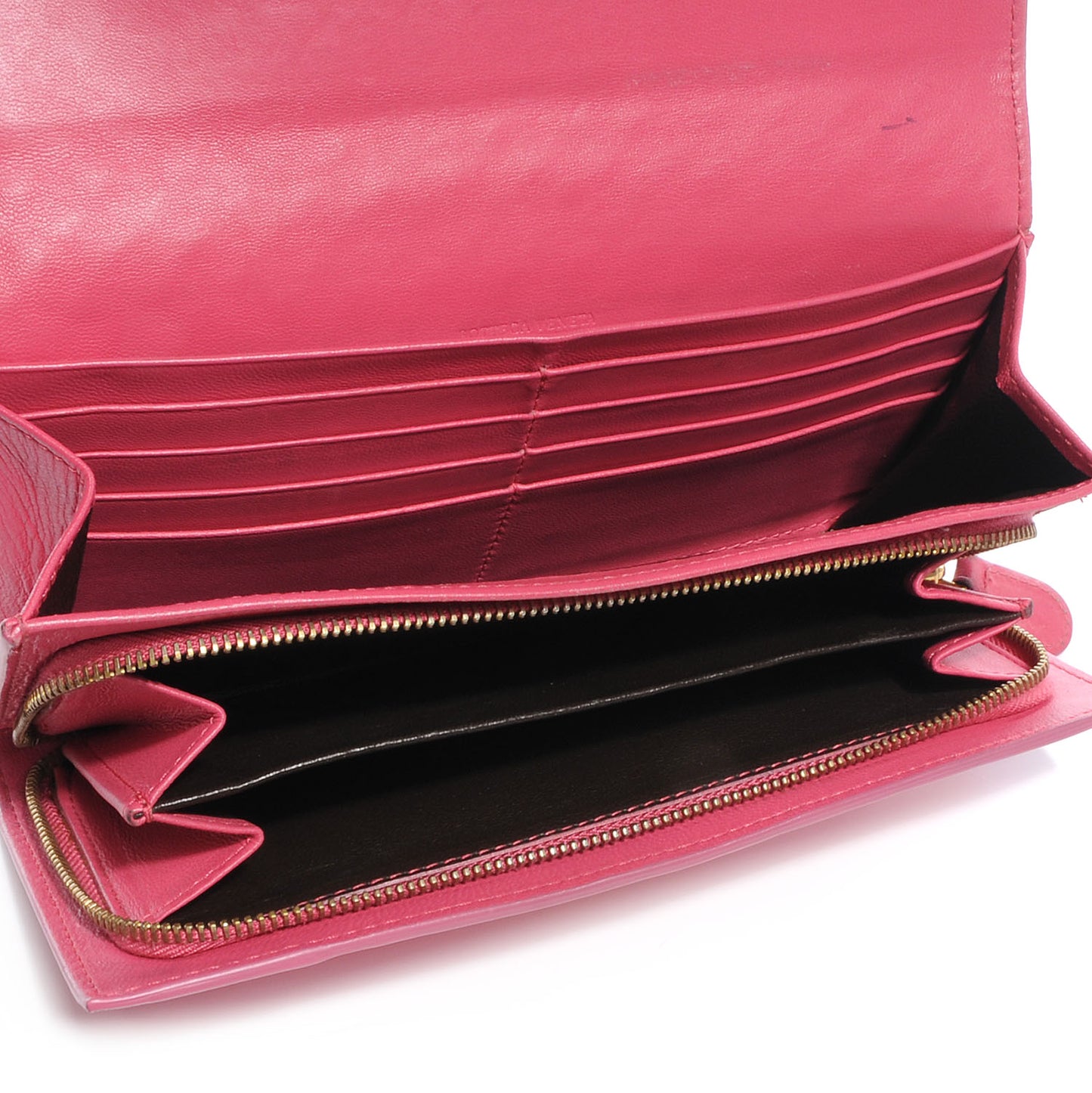 Nappa Intrecciato Continental Wallet Fuchsia