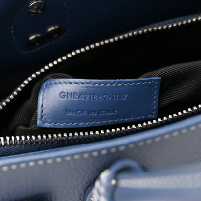 Saint Laurent Grained Calfskin Topstitch Baby Sac De Jour Denim 10 of 15